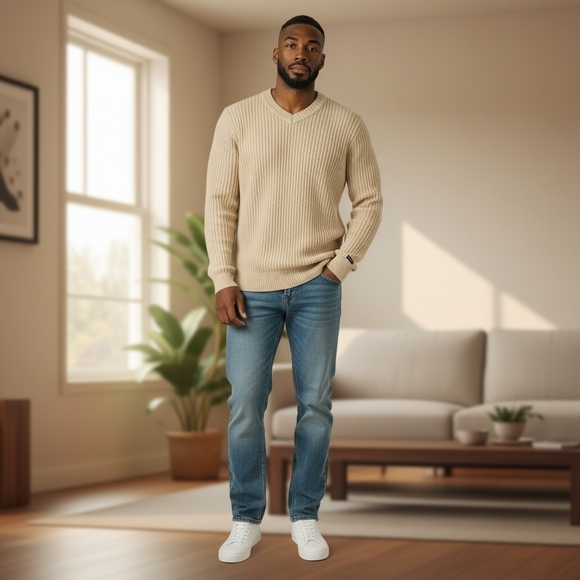 Buffalo David Bitton Other - Buffalo David Bitton Men's V-Neck Cream Sweater Large